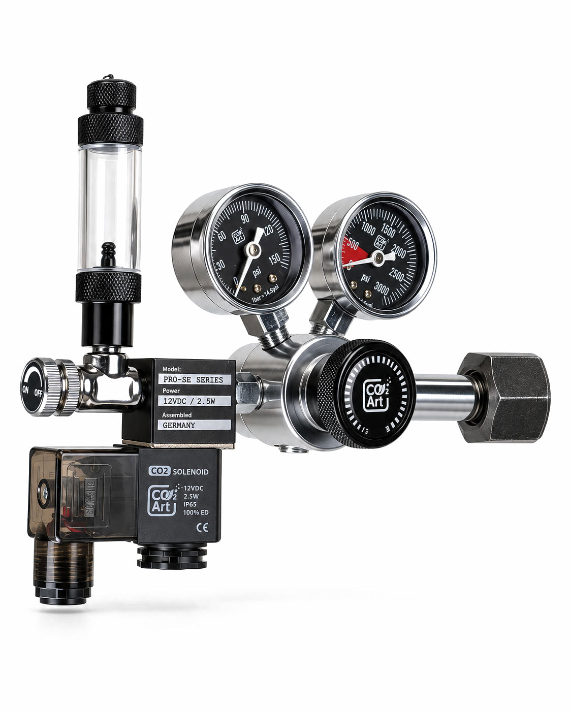 PRO-SE-serien – Akvarium CO2 Dual Stage Regulator med integrerad solenoid