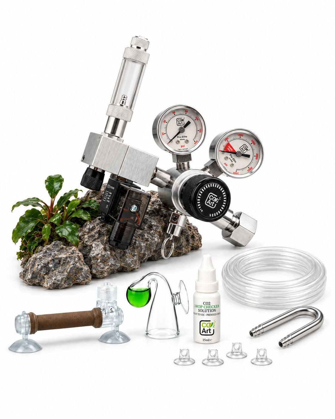 Nytt komplett akvarie-CO2-system Pro-Elite Series V2 med Flux_ diffusor i akvariet